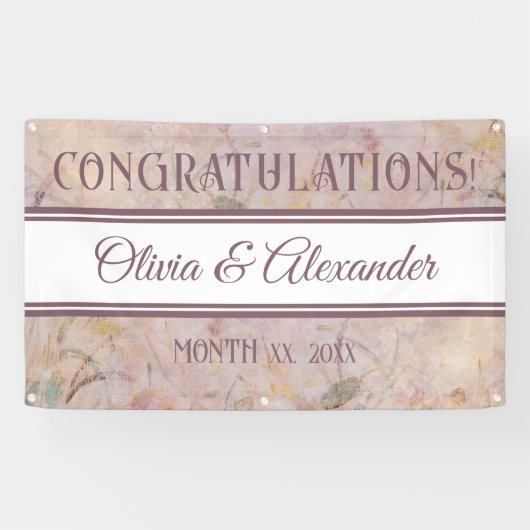 水彩フローラ野草結婚披露宴 横断幕 (横)