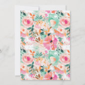 水彩フローラ金ゴールドイスラム結婚教徒 招待状 (裏面)