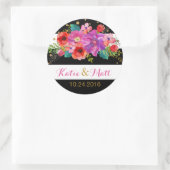 水彩フローラ金ゴールドグリッターストライプラベル ラウンドシール (バッグ)