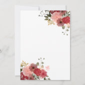 水彩フローラ金ゴールドシークンズドレスキンセアニラ 招待状 (裏面)