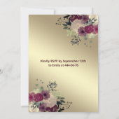 水彩フローラ金ゴールドシークンズドレスキンセニェラI 招待状 (裏面)