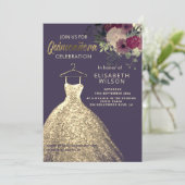 水彩フローラ金ゴールドシークンズドレスキンセニェラI 招待状 (スタンド正面)