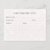 水彩フローラ金ゴールドスクリプトブライダルシャワーレシピ インビテーションポストカード (裏面)