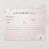 水彩フローラ金ゴールドスクリプトブライダルシャワーレシピ インビテーションポストカード (裏面)