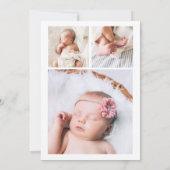 水彩フローラ金ゴールド写真誕生のお知らせ 招待状 (裏面)