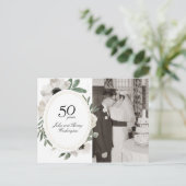 水彩フローラ金ゴールド写真50周年記念 ポストカード (スタンド正面)