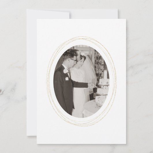 水彩フローラ金ゴールド写真50周年記念 招待状 (裏面)