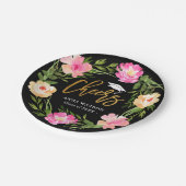 水彩フローラ金ゴールド応援カスタム卒業 ペーパープレート (アングル)