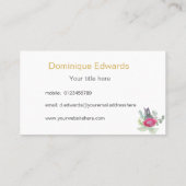 水彩フローラ金ゴールド赤面 名刺 (裏面)