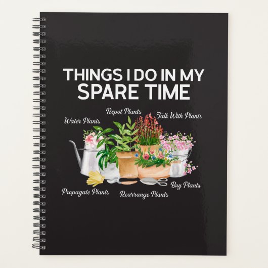 水彩フローラ鉢植えおもしろい引用文園 プランナー手帳 (正面)