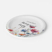 水彩フローラ除エレガント去パーティー ペーパープレート (アングル)