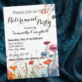 水彩フローラ除エレガント去パーティー 招待状