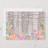 水彩フローラ除素朴去パーティー写真 招待状 (裏面)