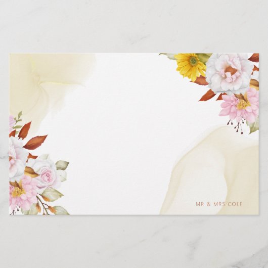 水彩フローラ離れ 便箋 (正面)