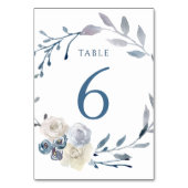 水彩フローラ青リース表（表） 6 テーブルナンバー (裏面)
