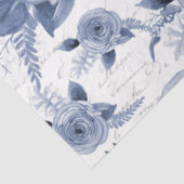 水彩フローラ青ヴィンテージスクリプトの切り離し 薄葉紙 (詳細)