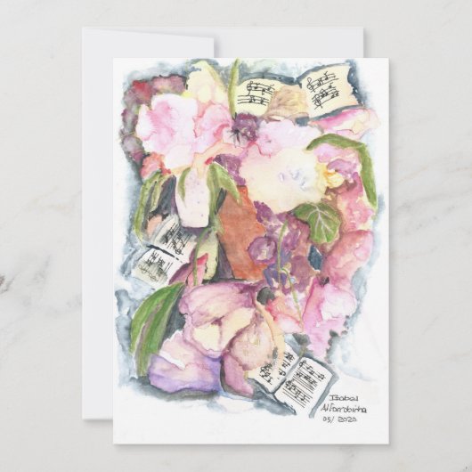 水彩フローラ音楽の議題 招待状 (正面)