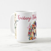 水彩フローラ馬ベビーシャワー コーヒーマグカップ (正面左)