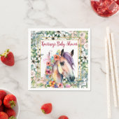 水彩フローラ馬ベビーシャワー スタンダードカクテルナプキン (インサイチュ)