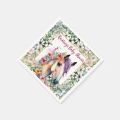 水彩フローラ馬ベビーシャワー スタンダードカクテルナプキン (角)