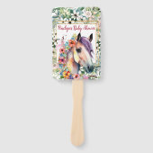 水彩フローラ馬ベビーシャワー ハンドファン (正面)