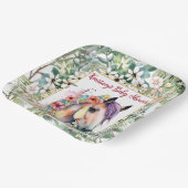 水彩フローラ馬ベビーシャワー ペーパープレート (傾斜あり)