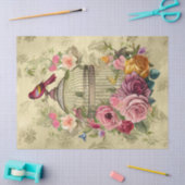 水彩フローラ鳥かご金ゴールド切り離し 薄葉紙 (クラフト)