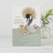 水彩フローラ鳥金ゴールドグリッターブライダルシャワー 招待状 (スタンド正面)