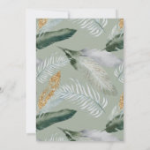 水彩フローラ鳥金ゴールドグリッターブライダルシャワー 招待状 (裏面)