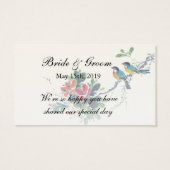 水彩フローラ鳥類中国の結婚式の引き出物ラベル (裏面)