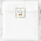 水彩フローラ鹿の森の赤ちゃんシャワーパーティー スクエアシール (バッグ)