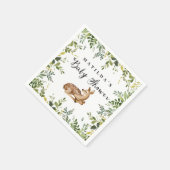 水彩フローラ鹿の森の赤ちゃんシャワーパーティー スタンダードカクテルナプキン (角)