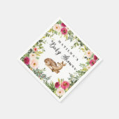水彩フローラ鹿の森の赤ちゃんシャワーパーティー スタンダードカクテルナプキン (角)