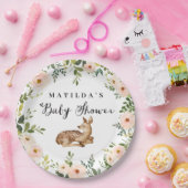 水彩フローラ鹿の森の赤ちゃんシャワーパーティー ペーパープレート (パーティー)