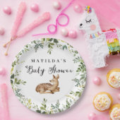 水彩フローラ鹿林地のベビーシャワーパーティー ペーパープレート (パーティー)