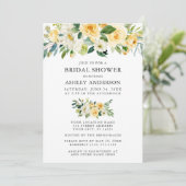 水彩フローラ黄ブライダルシャワー エレガント 招待状 (スタンド正面)