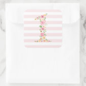 水彩フローラ1つ目の誕生日 スクエアシール (バッグ)