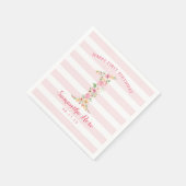 水彩フローラ1つ目の誕生日 スタンダードカクテルナプキン (角)