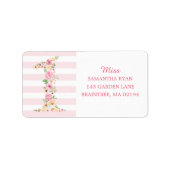 水彩フローラ1つ目の誕生日 ラベル (正面)