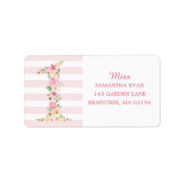 水彩フローラ1つ目の誕生日 ラベル