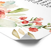 水彩フローラ18台結婚の座席 ポスター (角)