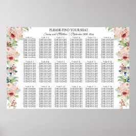 水彩フローラ18台結婚の座席 ポスター