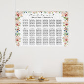 水彩フローラ18台結婚の座席 ポスター (キッチン)