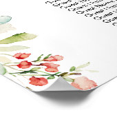 水彩フローラ19台結婚の座席 ポスター (角)