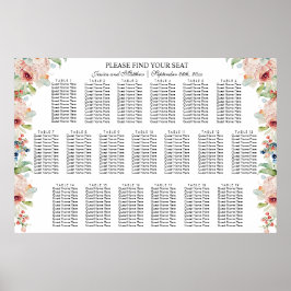 水彩フローラ19台結婚の座席 ポスター