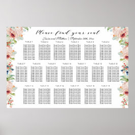 水彩フローラ19台結婚の座席 ポスター