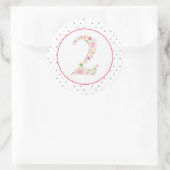 水彩フローラ2歳の誕生日 ラウンドシール (バッグ)