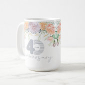 水彩フローラ40結婚周年 コーヒーマグカップ (正面左)