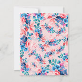 水彩フローラ40th誕生日パーティーメニュー赤面 招待状 (裏面)