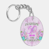 水彩フローラ50と素晴らしい キーホルダー (正面左)